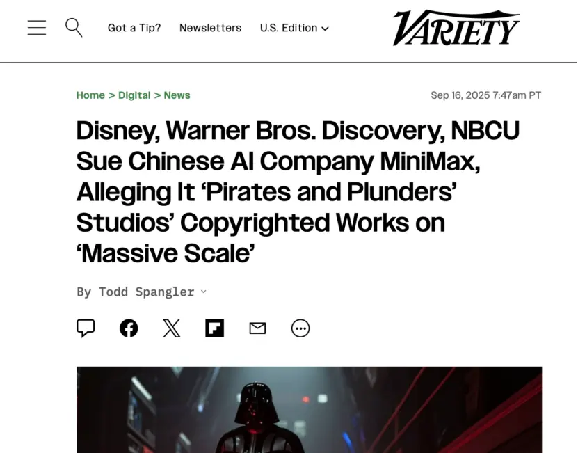 迪士尼环球华纳齐告minimax,aij9com的版权问题又添新官司